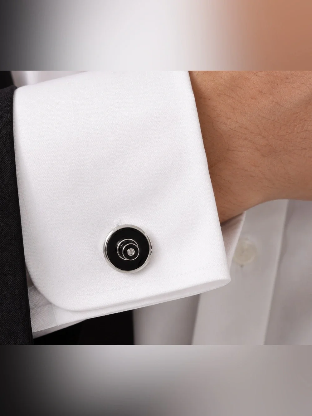 Crystal circle cufflinks